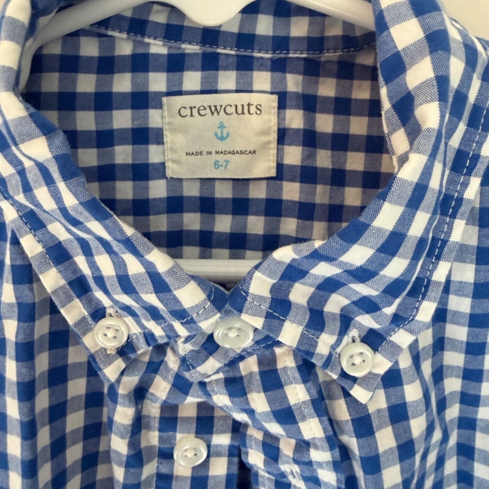Crewcuts Boys Blue Check Shirt 6–7 - Picture 4 of 5